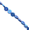 6X2MM Matte Blue Hematite Gemstone Circle Coin Loose Beads 16 inch Full Strand (80000326-A49)