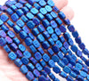 8X7MM Matte Blue Hematite Gemstone Buddha Head Loose Beads 16 inch Full Strand (80000333-A45)