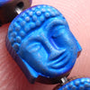 8X7MM Matte Blue Hematite Gemstone Buddha Head Loose Beads 16 inch Full Strand (80000333-A45)