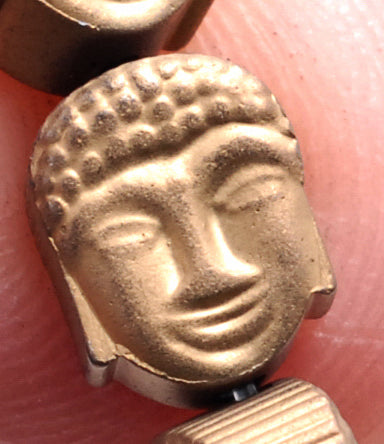 8X7MM Matte Bronze Hematite Gemstone Buddha Head Loose Beads 16 inch Full Strand (80000334-A45)