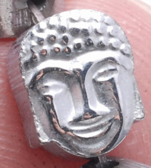 8X7MM Silver Hematite Gemstone Buddha Head Loose Beads 16 inch Full Strand (80000338-A45)