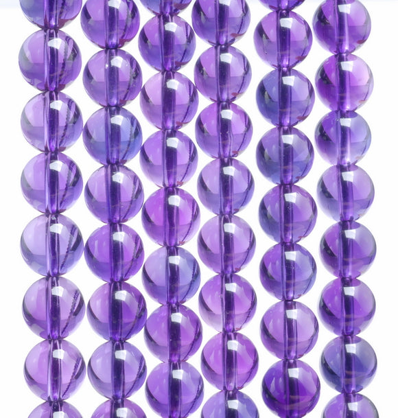 8MM Amethyst Gemstone Round Loose Beads 7.5 inch Half Strand (80000428 H-A69)