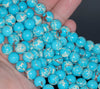 6MM Turquoise Blue Imperial Jasper Gemstone Round Loose Beads 15 inch Full Strand (80000430-A69)