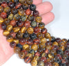 8MM Mix Color Tiger Eye Gemstone Round Loose Beads 7 inch Half Strand (80000440 H-A68)