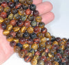 10MM Mix Color Tiger Eye Gemstone Round Loose Beads 7 inch Half Strand (80000441 H-A68)