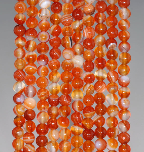 4MM Red Agate Gemstone Round Loose Beads 15 inch Full Strand (80000443-A68)