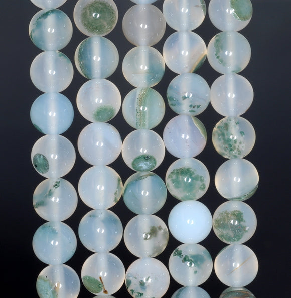 5MM Green Moss Agate Gemstone Round Loose Beads 15 inch Full Strand (80000447-A68)