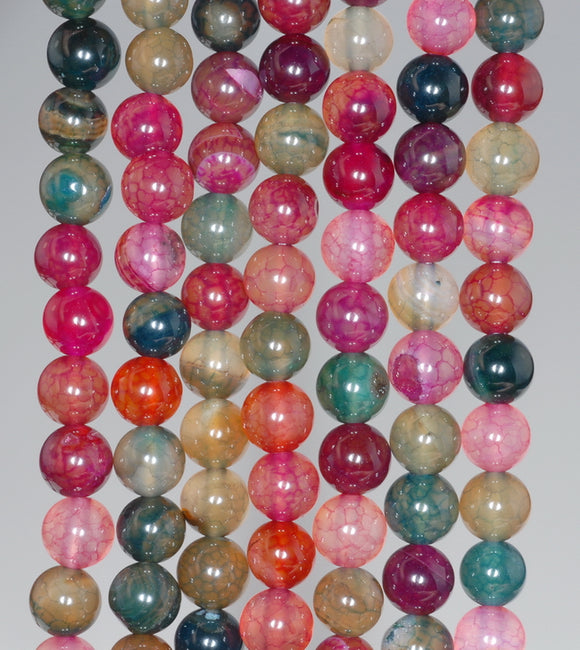 6MM Mix Color Agate Gemstone Round Loose Beads 15 inch Full Strand (80000449-A67)