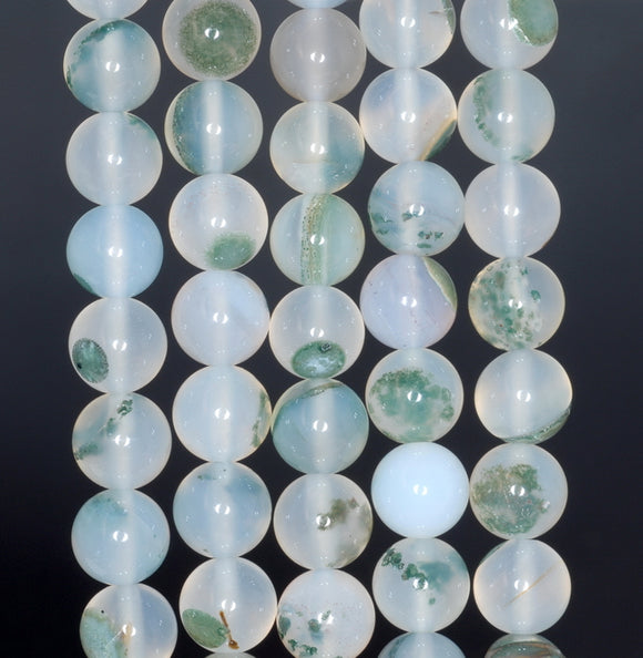 8MM Green Moss Agate Gemstone Round Loose Beads 15.5 inch Full Strand (80000456-A67)