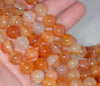 12MM Orange Montana Agate Gemstone Round Loose Beads 7 inch Half Strand (80000461 H-A76)