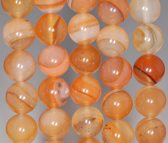 12MM Orange Montana Agate Gemstone Round Loose Beads 15.5 inch Full Strand (80000461-A76)