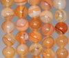 12MM Orange Montana Agate Gemstone Round Loose Beads 7 inch Half Strand (80000461 H-A76)