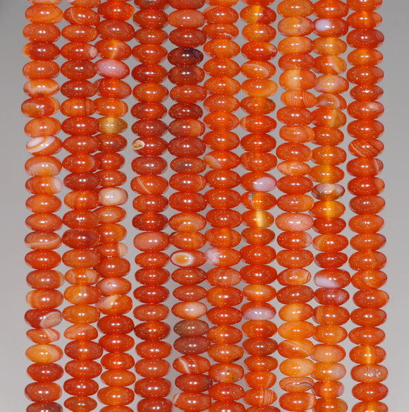 4X2MM Carnelian Red Agate Gemstone Rondelle Loose Beads 15 inch Full Strand (80000466-A76)