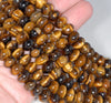 10X6MM Yellow Tiger Eye Gemstone Grade AB Rondelle Loose Beads 16 inch Full Strand (80000491-A70)