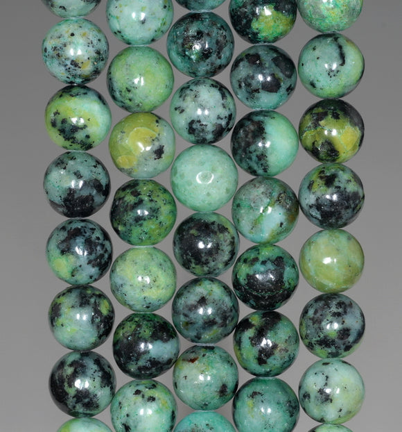 8MM Black Green Chrysoprase Gemstone Round Loose Beads 7 inch Half Strand (80000529 H-A70)