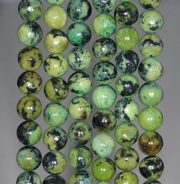 8MM Black Green Chrysoprase Gemstone Round Loose Beads 7.5 inch Half Strand (80000535 H-A71)