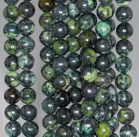 10MM Black Green Chrysoprase Gemstone Round Loose Beads 15.5 inch Full Strand (80000537-A71)