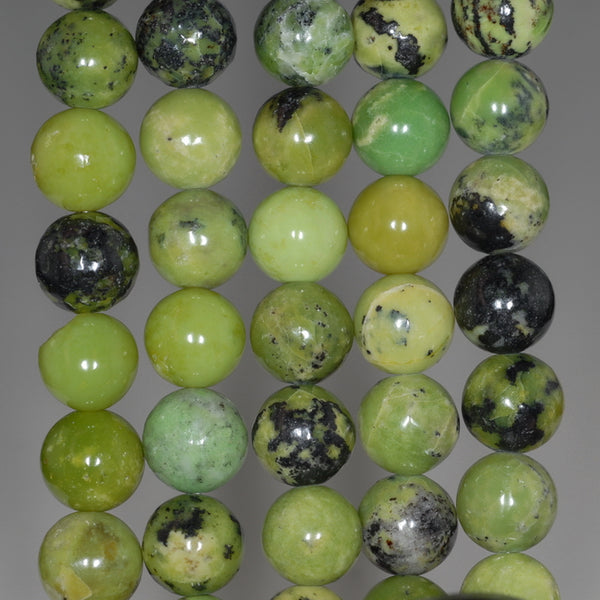 10MM Green Chrysoprase Gemstone Grade A Round Loose Beads 7.5 inch Half Strand (80000539 H-A70)