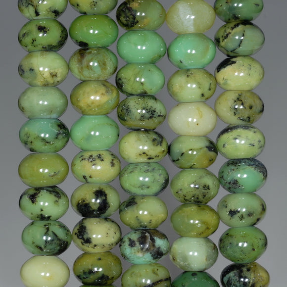 10X6MM Green Chrysoprase Gemstone Grade AA Rondelle Loose Beads 16 inch Full Strand (80000541-A72)