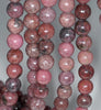 8MM Dark Pink Rhodonite Gemstone Round Loose Beads 7.5 inch Half Strand (80000556 H-A73)