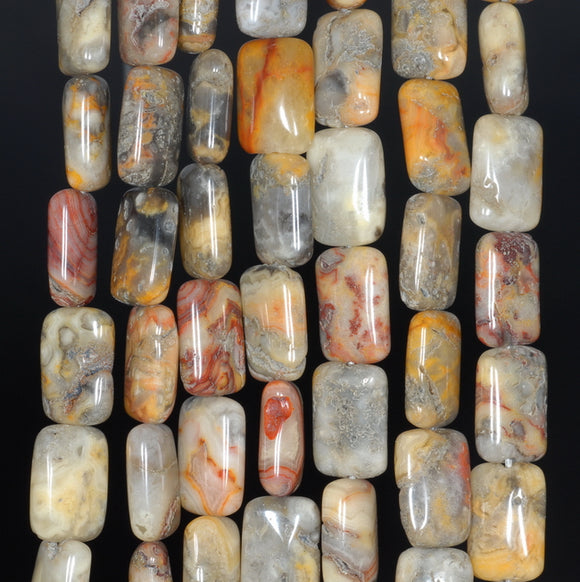 12X8MM Crazy Lace Agate Gemstone Rectangle Loose Beads 16 inch Full Strand (80000565-A73)