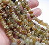 7-8MM Green Garnet Gemstone Pebble Nugget Chip Loose Beads 15.5 inch (80000576-A74)