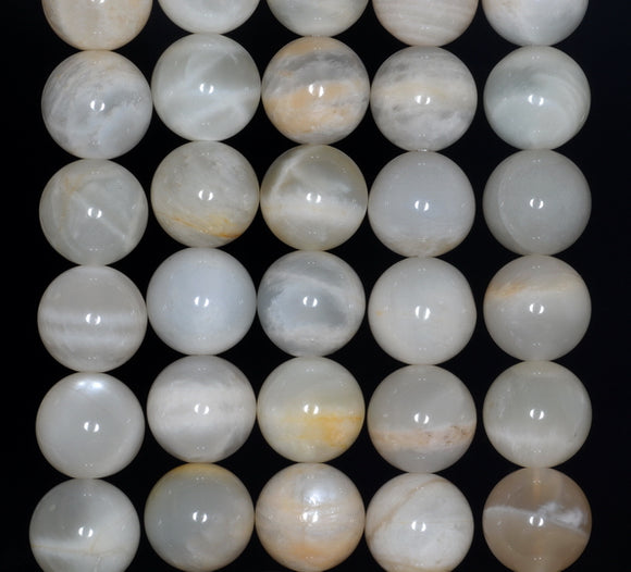 12MM Milky White Rainbow Moonstone Gemstone Grade AB Round Loose Beads 15.5 inch Full Strand (80000857-A78)