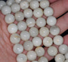 12MM Milky White Rainbow Moonstone Gemstone Grade AB Round Loose Beads 7.5 inch Half Strand (80000859 H-A78)