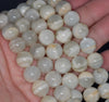 12MM Milky White Rainbow Moonstone Gemstone Grade AB Round Loose Beads 7.5 inch Half Strand (80000860 H-A78)