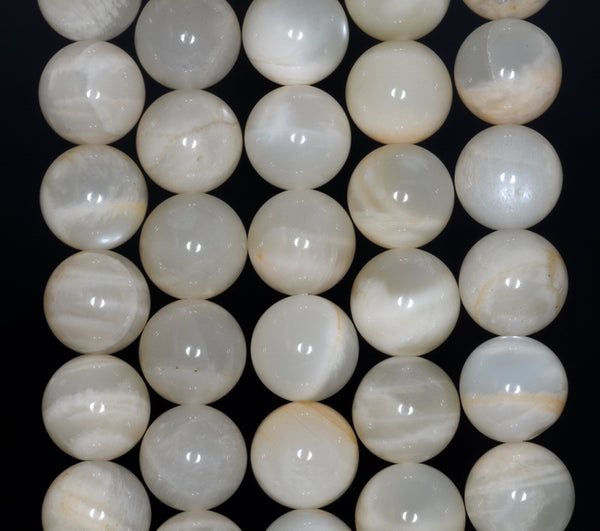 12MM Milky White Rainbow Moonstone Gemstone Grade AB Round Loose Beads 15.5 inch Full Strand (80000860-A78)