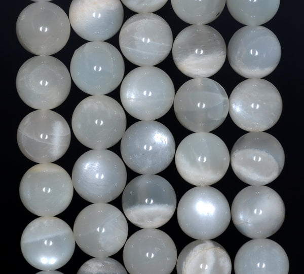 14MM White Moonstone Gemstone Grade A Round Loose Beads 15.5 inch Full Strand (80000865-A78)