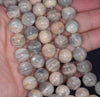 12MM Grey Moonstone Gemstone Grade AB Round Loose Beads 15.5 inch Full Strand (80000866-A78)