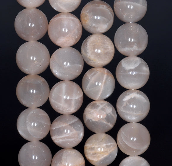 12MM Grey Moonstone Gemstone Grade AB Round Loose Beads 15.5 inch Full Strand (80000867-A78)