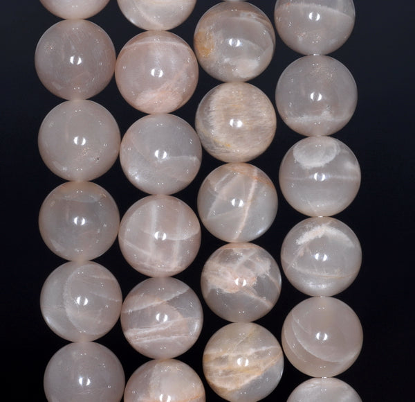 12MM Grey Moonstone Gemstone Grade AB Round Loose Beads 7.5 inch Half Strand (80000867 H-A78)