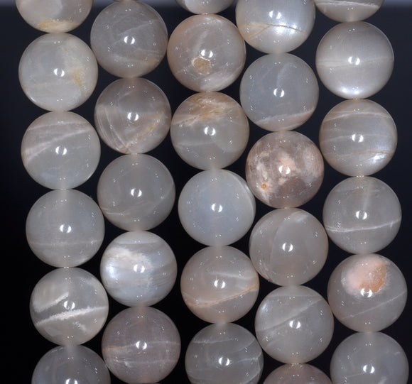 12MM Grey Moonstone Gemstone Grade AB Round Loose Beads 15.5 inch Full Strand (80000868-A79)