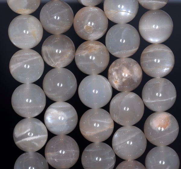 12MM Grey Moonstone Gemstone Grade AB Round Loose Beads 7.5 inch Half Strand (80000868 H-A79)