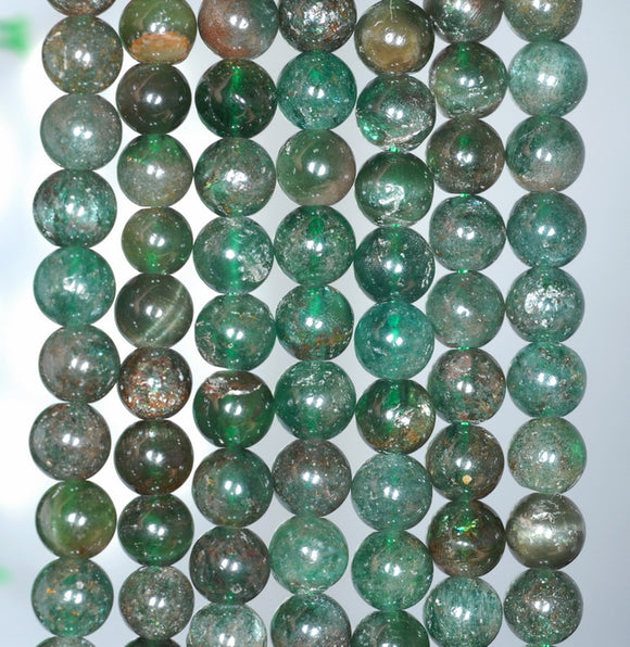 4MM Dark Green Apatite Gemstone Round Loose Beads 15.5 inch Full Strand (80000913-A166)