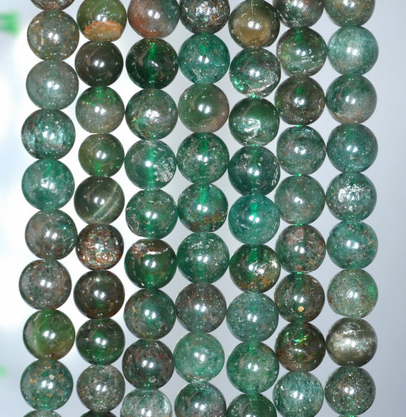 6MM Dark Green Apatite Gemstone Round Loose Beads 15.5 inch Full Strand (80000915-A166)