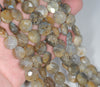 10MM Labradorite Gemstone Grade AB Faceted Flat Round Loose Beads 15 inch Full Strand (80001096-A156)