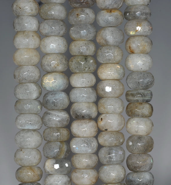 10x6MM Labradorite Gemstone Grade AB Faceted Rondelle Loose Beads 15.5 inch Full Strand (80001101-A156)