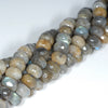 10x7MM Labradorite Gemstone Grade AB Faceted Rondelle Loose Beads 15.5 inch Full Strand (80001103-A156)