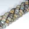 11x7MM Labradorite Gemstone Grade AB Faceted Rondelle Loose Beads 15 inch Full Strand (80001104-A156)