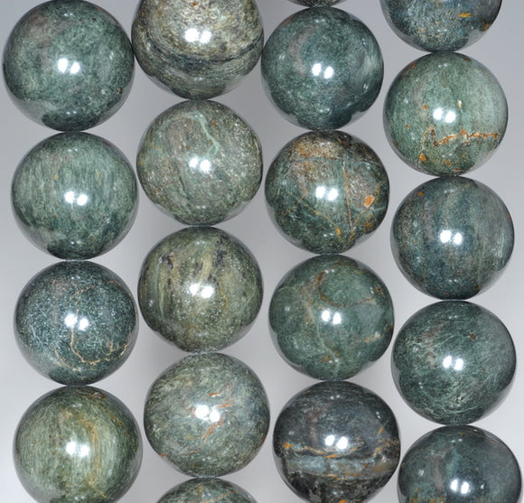 12MM Dark Green Chrysoberyl Chrysoberyl Gemstone Round Loose Beads 7.5 inch Half Strand (80001108-A158)