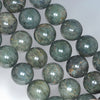 15MM Dark Green Chrysoberyl Chrysoberyl Gemstone Round Loose Beads 8.5 inch Half Strand (80001110-A158)