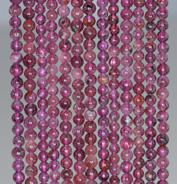 3MM Purple Garnet Gemstone Round Loose Beads 15.5 inch Full Strand (80001127-A165)