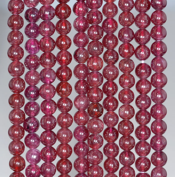 5-6MM Purple Garnet Gemstone Round Loose Beads 15.5 inch Full Strand (80001133-A165)