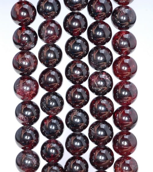 6MM Red Garnet Gemstone Grade AA Round Loose Beads 7 inch Half Strand (80001151-A111)