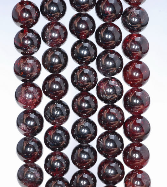 7MM Red Garnet Gemstone Grade AA Round Loose Beads 7 inch Half Strand (80001152-A111)