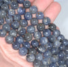 11MM Blue Iolite Gemstone Grade A Round Loose Beads 7.5 inch Half Strand (80001170-A159)