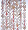 7-8MM Copper Bronze Rutilated Quartz Gemstone Round Loose Beads 15.5 inch Full Strand (80001265-A166)